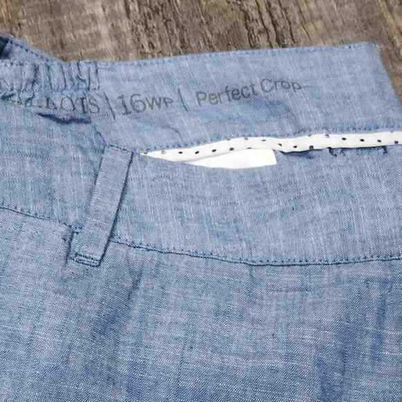 Talbots the‎ perfect crop 3 button Chambray blue plus size 16WP NEW!! - Picture 5 of 11